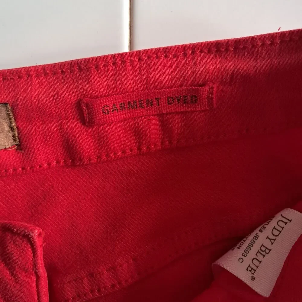 Judy Blue Red Jeans Womens 14W Garment Dyed Straight Leg Cotton Jeans JB88693 C - Picture 4 of 8